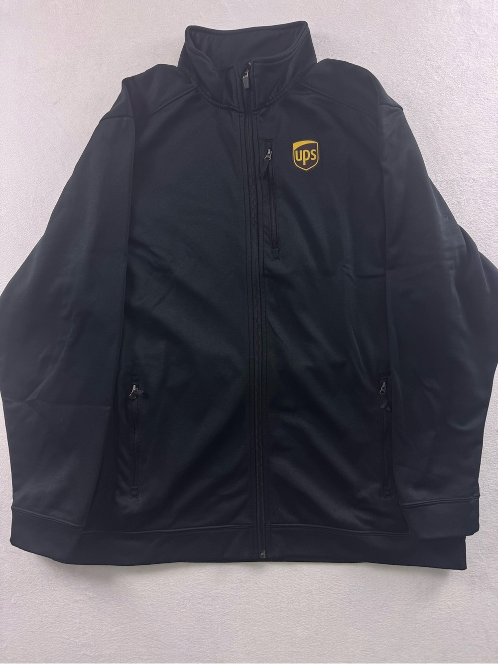 UPS Wear Guard Black Work Uniform Jacket Full Zip Polyester Size XL